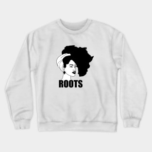 Afro, African Woman Roots, Africa Map, Black Pride Crewneck Sweatshirt